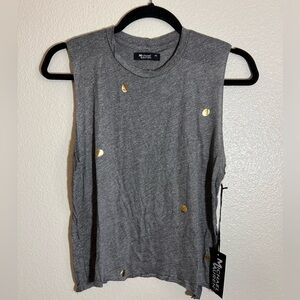 Michael Lauren Gray Smiley Face Tank Top XS NWT